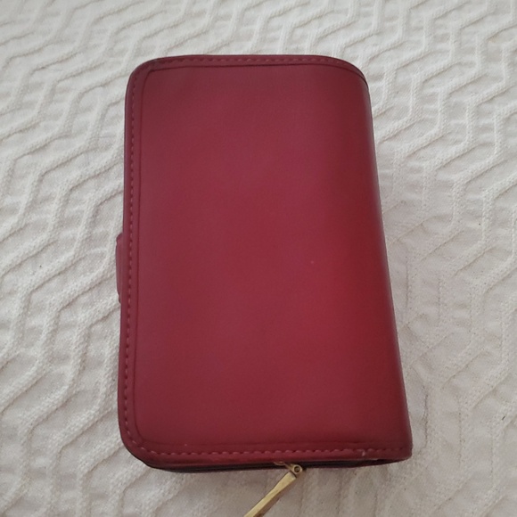 Coach Small Red Leather Wallet with Gold C Emblem - Picture 6 of 6